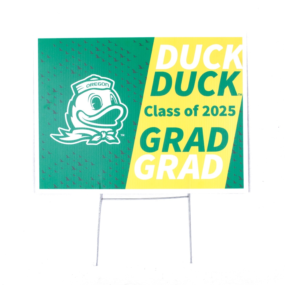 Ducks Spirit, Green, Garden & Patio, Plastic, Grad, Home & Auto, Corrugated, Class of 2025, Yard Sign, 932746